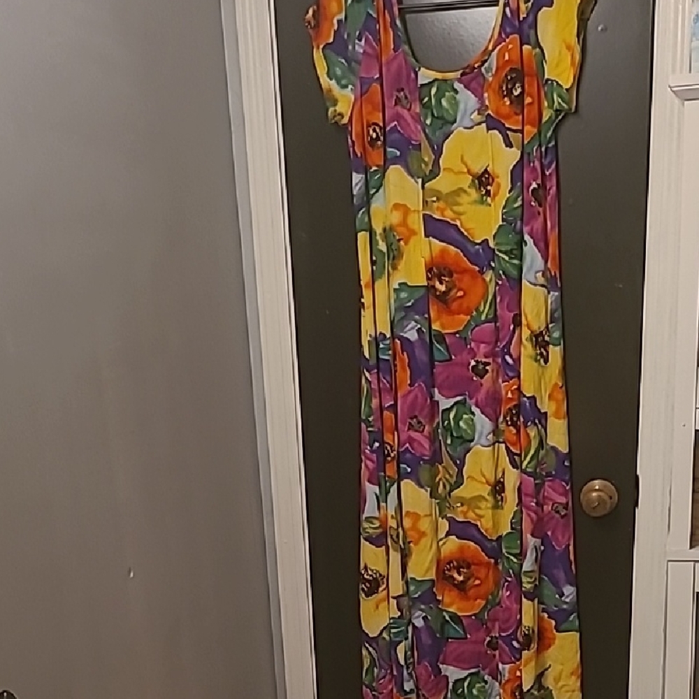 Jams World Floral Dress - Yellow, Purple, Orange